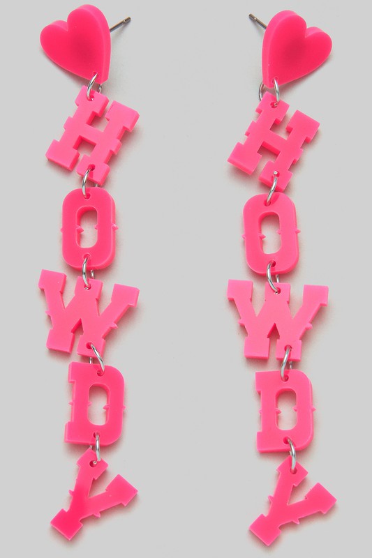 Howdy Earrings Hot Pink