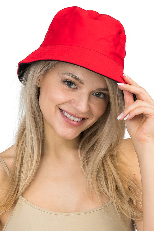 Reversible Red Bucket Hat