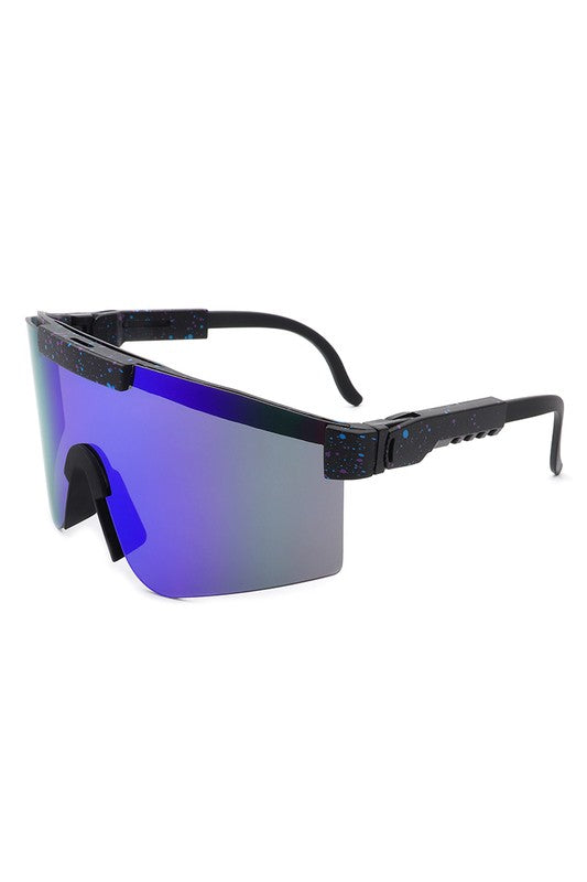 Mirrored Rectangle Sports Reflective Sunglasses