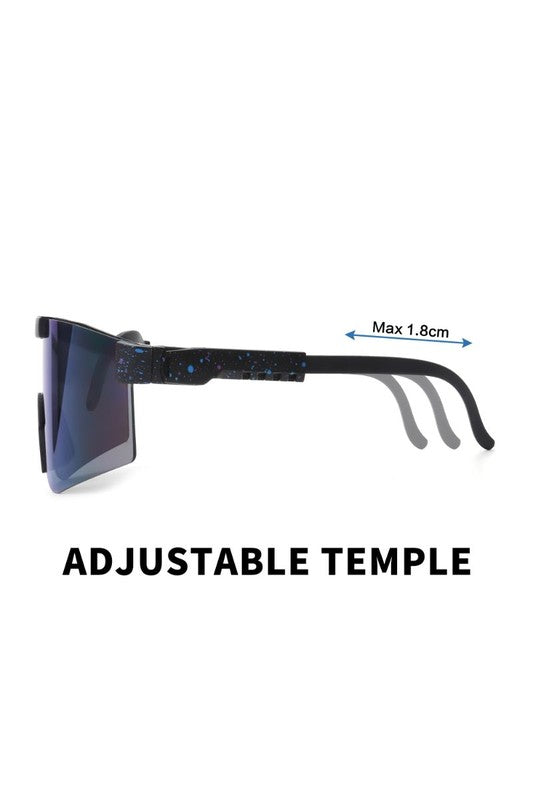 Mirrored Rectangle Sports Reflective Sunglasses