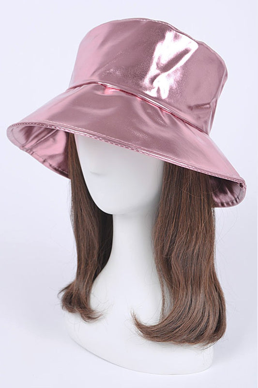 Metallic Bucket Hat Pink