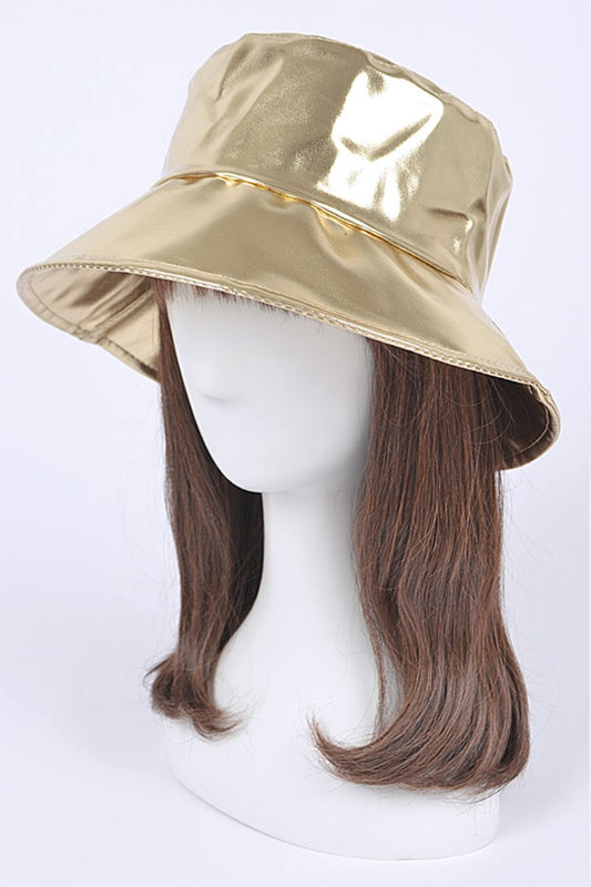 Metallic Bucket Hat Gold