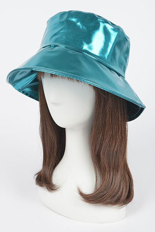 Metallic Bucket Hat Turquoise