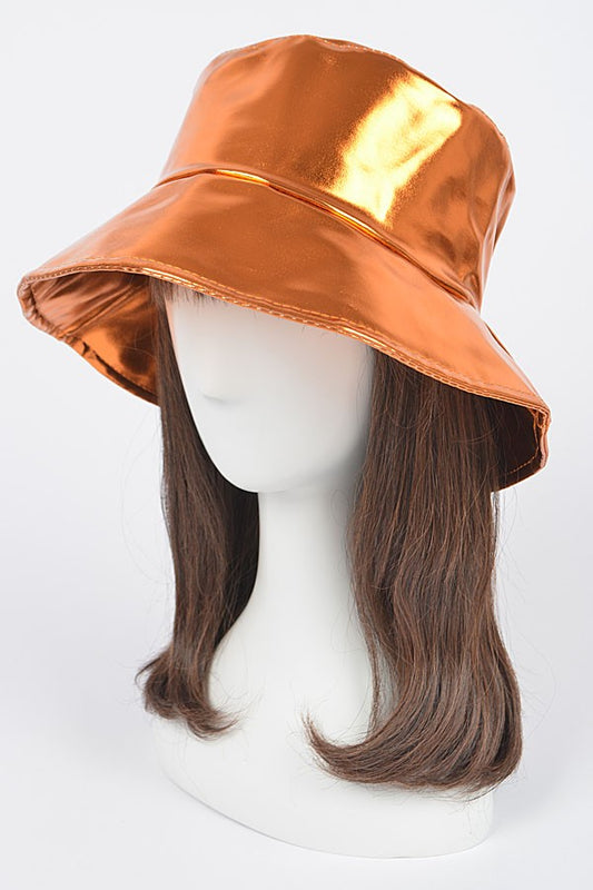 Metallic Bucket Hat Orange