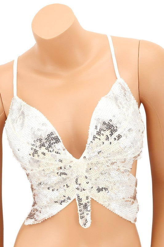 Sequin Butterfly Bralette