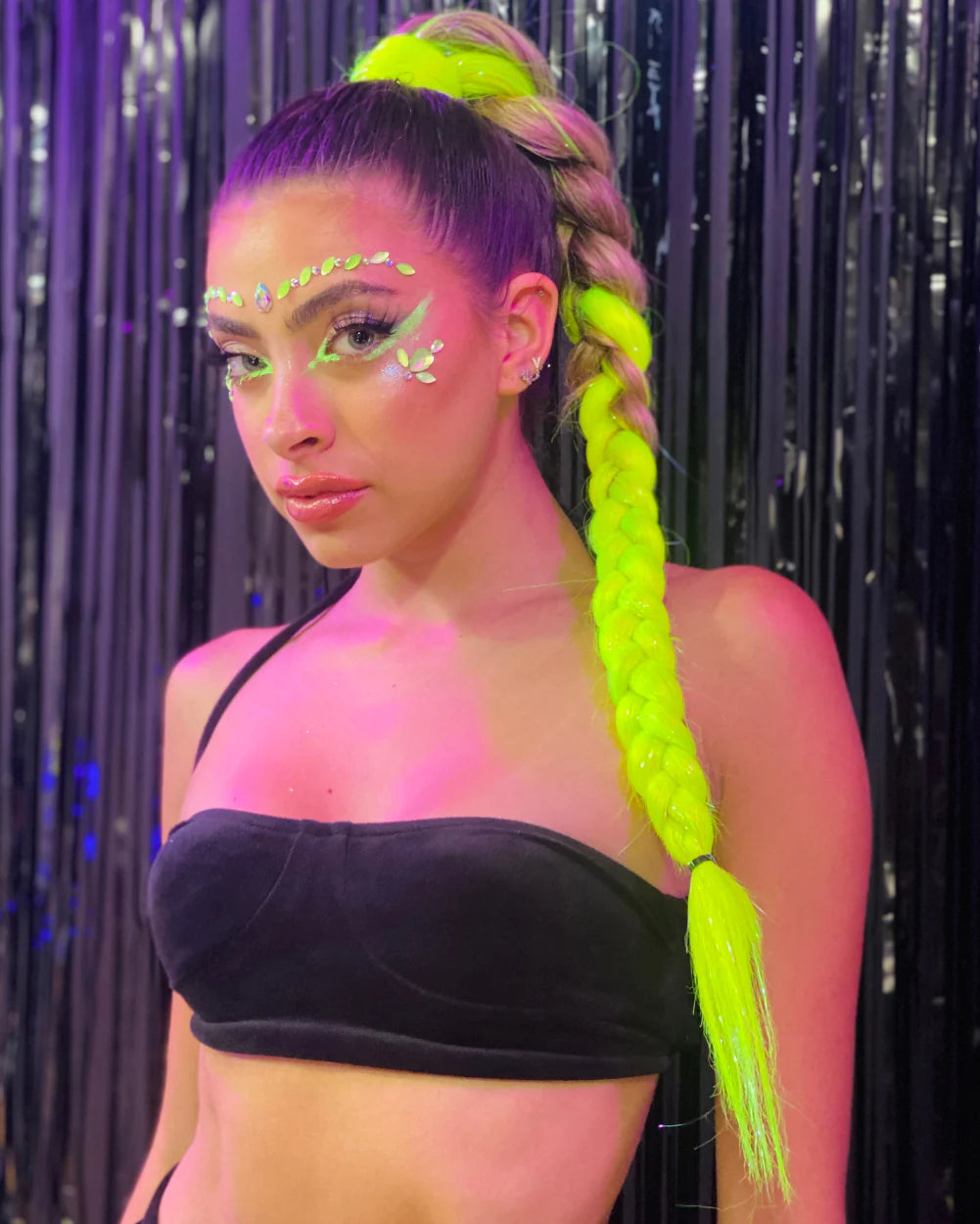 Lemondrop Braid-In Hair w/ Tinsel