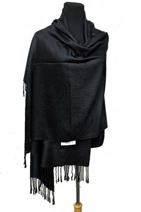 Simply Solid Pashmina Black