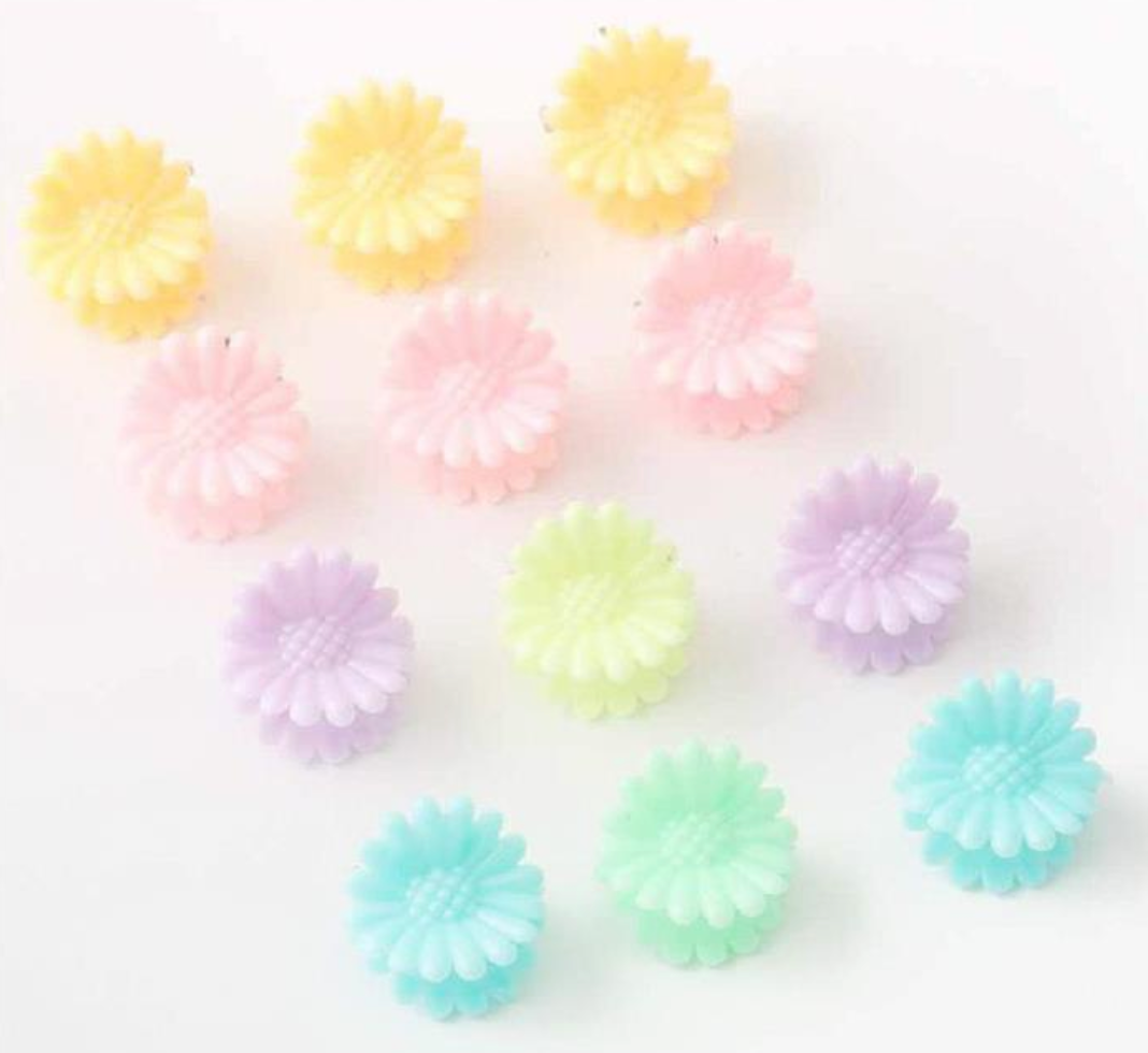 Mini Pastel Flower Clips