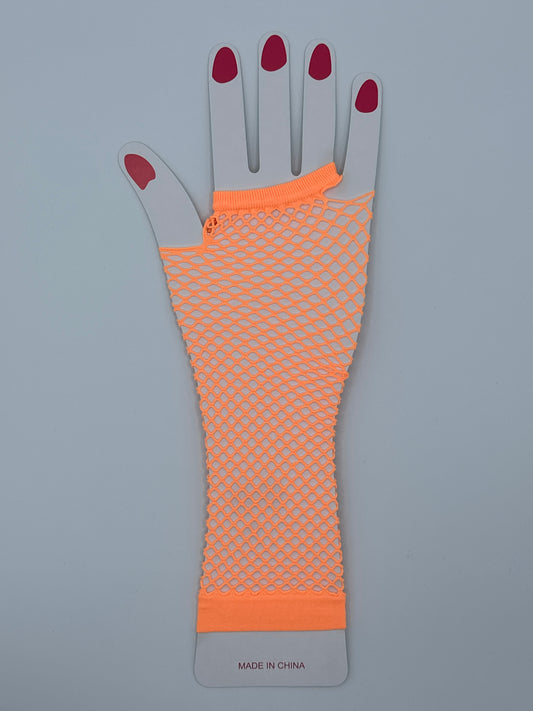 Fingerless Net Gloves Orange