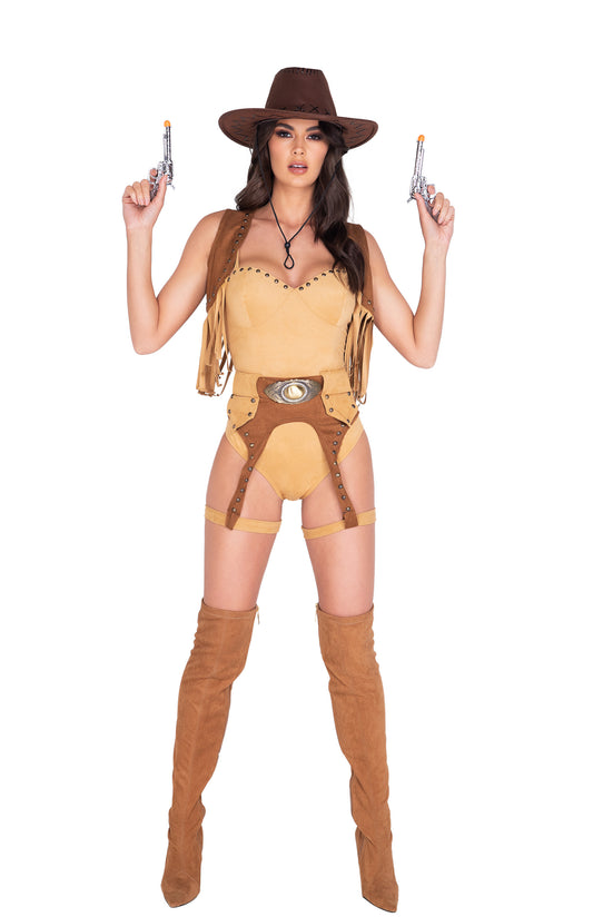 5013 - 4pc Wild West Babe Costume Brown/Beige