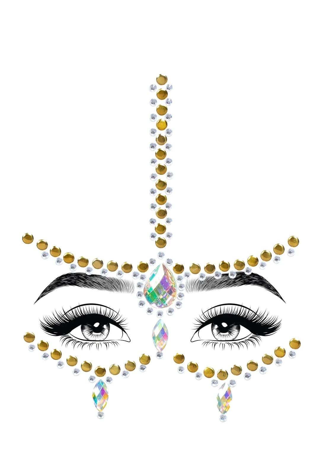 Eden adhesive face jewels sticker. O/S MULTICOLOR