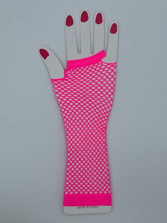 Fingerless Net Gloves H Pink