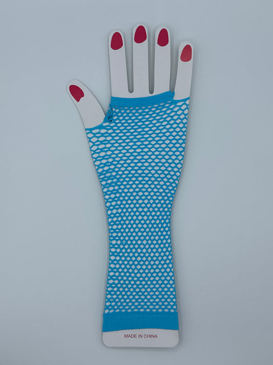 Fingerless Net Gloves Blue