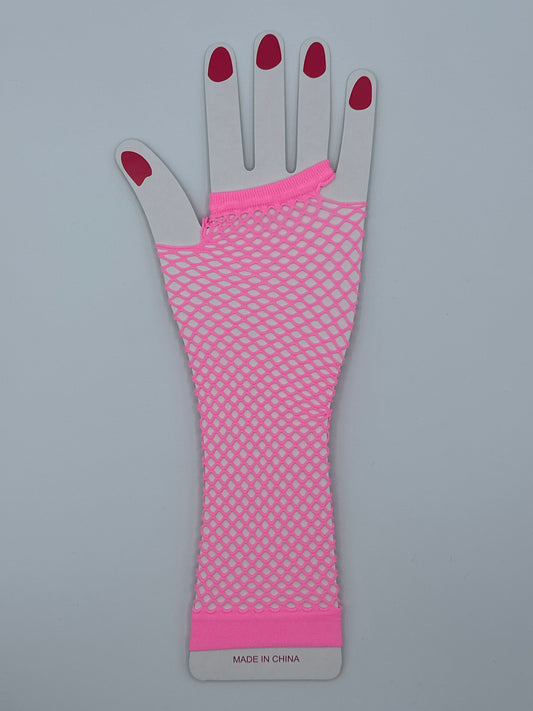 Fingerless Net Gloves B Pink