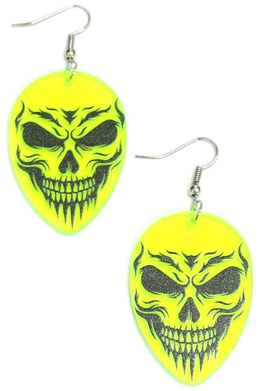 Neon Skull Earrings